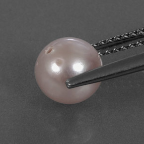 Pérola rosa natural 2,43ct, esfera / bola, opaco