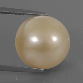 Pérola amarelo natural 14,95ct, esfera / bola, opaco