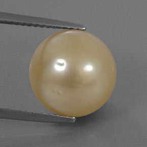 Pérola amarelo natural 11,50ct, esfera / bola, opaco