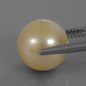 Pérola amarelo natural 11,50ct, esfera / bola, opaco