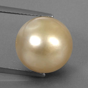 Pérola amarelo natural 14,91ct, esfera / bola, opaco