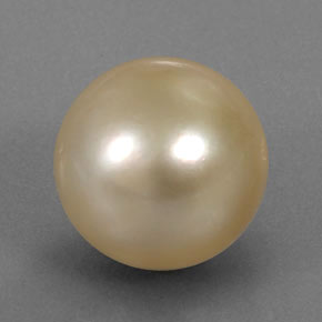Pérola amarelo natural 14,91ct, esfera / bola, opaco