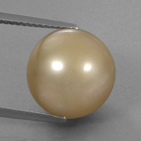 Pérola amarelo natural 14,27ct, esfera / bola, opaco
