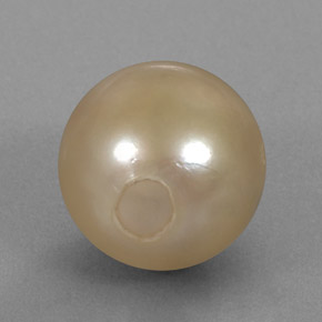 Pérola amarelo natural 14,27ct, esfera / bola, opaco