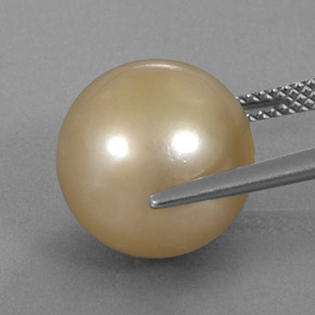 Pérola amarelo natural 14,27ct, esfera / bola, opaco