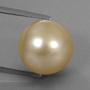 Pérola amarelo natural 12,49ct, esfera / bola, opaco