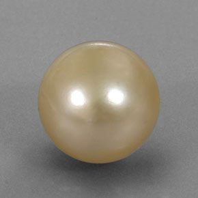 Pérola amarelo natural 12,49ct, esfera / bola, opaco