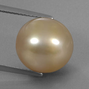 Pérola amarelo natural 13,23ct, esfera / bola, opaco