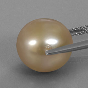 Pérola amarelo natural 13,23ct, esfera / bola, opaco