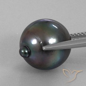Pérola Cinza escuro Natural 11.55ct, Chique, Opaco