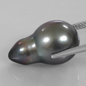 Pérola Prata Natural 15.12ct, Formato de pêra, Opaco