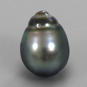 Pérola cinza natural 10,38ct, forma extravagante, opaco