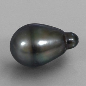 Pérola cinza natural 13,94ct, formato de pêra, opaco