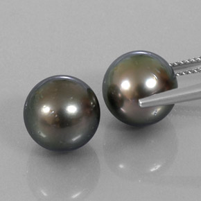 Pedras preciosas de pérola prateado natural de  ct, esfera / bola, opaco
