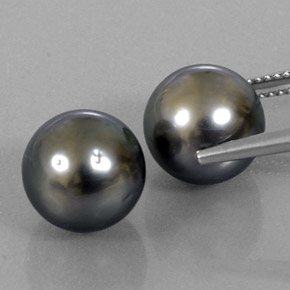 Pedras preciosas de pérola prateado natural de 16,59 ct, esfera / bola, opaco