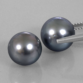 Pedras preciosas de pérola prateado natural de  ct, esfera / bola, opaco