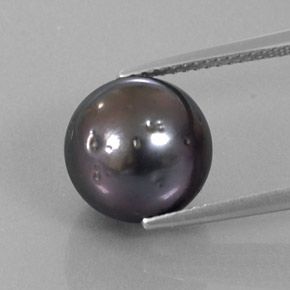 Pérola cinza natural 9,20ct, esfera / bola, opaco