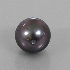 Pérola cinza natural 9,20ct, esfera / bola, opaco
