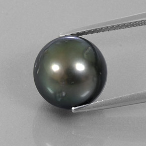 Pérola prateado natural 9,57ct, esfera / bola, opaco