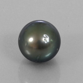 Pérola prateado natural 9,57ct, esfera / bola, opaco