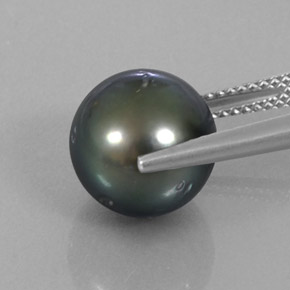 Pérola prateado natural 9,57ct, esfera / bola, opaco