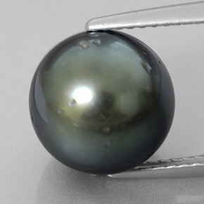 Pérola prateado natural 8,39ct, esfera / bola, opaco