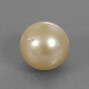 Pérola amarelo natural 12,37ct, esfera / bola, opaco