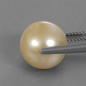 Pérola amarelo natural 12,37ct, esfera / bola, opaco