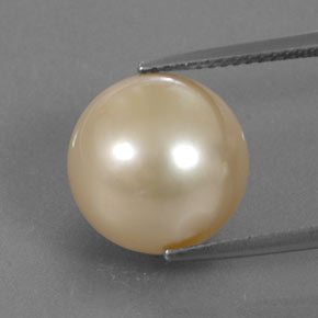 Pérola amarelo natural 13,84ct, esfera / bola, opaco