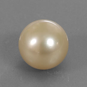 Pérola amarelo natural 13,84ct, esfera / bola, opaco