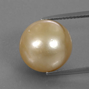 Pérola amarelo natural 15,02ct, esfera / bola, opaco