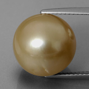 Pérola amarelo natural 13,97ct, esfera / bola, opaco