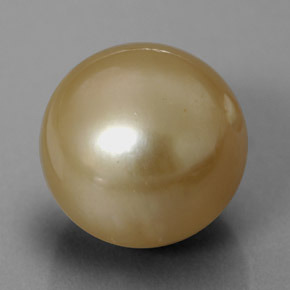 Pérola amarelo natural 13,97ct, esfera / bola, opaco