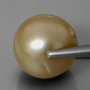 Pérola amarelo natural 13,97ct, esfera / bola, opaco
