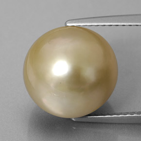 Pérola amarelo natural 11,75ct, esfera / bola, opaco