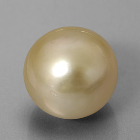 Pérola amarelo natural 11,75ct, esfera / bola, opaco