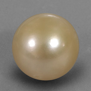 Pérola amarelo natural 13,15ct, esfera / bola, opaco