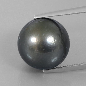 Pérola Prata escura Natural 13.16ct, Esfera / Bola, Opaco