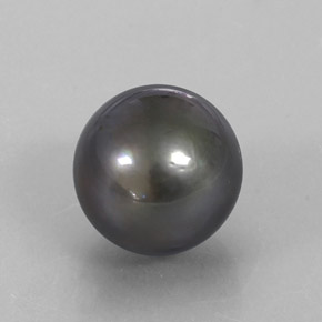 Pérola cinza natural 12,75ct, esfera / bola, opaco
