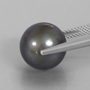 Pérola cinza natural 12,75ct, esfera / bola, opaco
