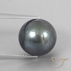 Pérola cinza natural 12,49ct, esfera / bola, opaco