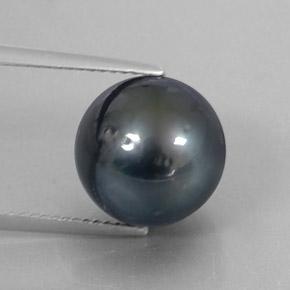 Pérola cinza natural 12,65ct, esfera / bola, opaco