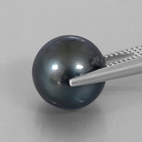 Pérola cinza natural 12,65ct, esfera / bola, opaco