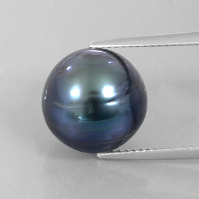 Pérola cinza natural 12,49ct, esfera / bola, opaco