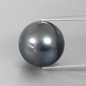 Pérola cinza natural 13,50ct, esfera / bola, opaco