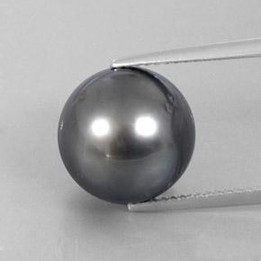 Pérola cinza natural 13,13ct, esfera / bola, opaco