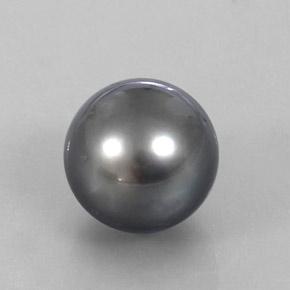 Pérola cinza natural 13,13ct, esfera / bola, opaco
