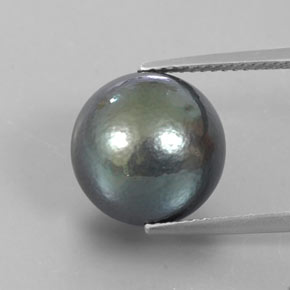 Pérola cinza natural 13,23ct, esfera / bola, opaco