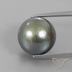Pedra preciosa pérola cinza de 12,95 quilates, Bola pérola solta do Mar do Sul, Gema Natural, 12,1 mm, Photo A