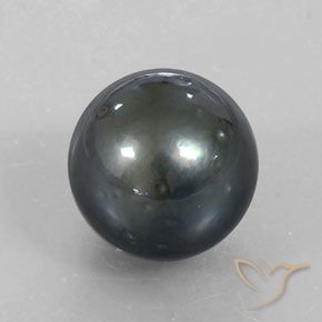 Pérola Prata escura Natural 12.39ct, Esfera / Bola, Opaco